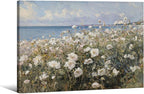 Nature Landscape Wall Art Coastal Wildflower Poster 08x10 inch Framed French by rumlud
