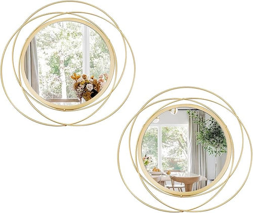 2 Set. Circle Mirrors for Wall Decor for Living Room Bedroom Bathroom Entryway by Cityelf