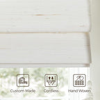 TWOPAGES Natural Woven Motorized Roman Shades, Custom Remote Control Bamboo - Image 6