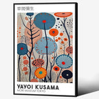 Yayoi Kusama Black Framed Wall Art 16x24in Vintage Japanese Painting Posters by Heltrappe
