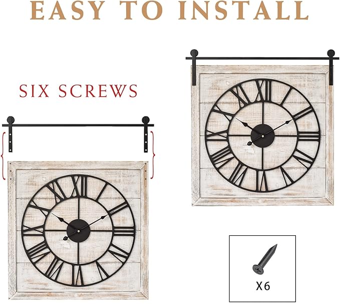 Vintage Barn Door Wall Clock - Image 7
