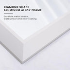 Amorho Bathroom Mirror, 48x35 Inch White Thick Metal Framed Wall Mirrors - Image 2