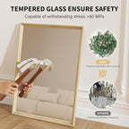 Oak Wood Effect Framed Wall Mirror, 30x48 Rectangle Mirror, Anti-desilvering - Image 8