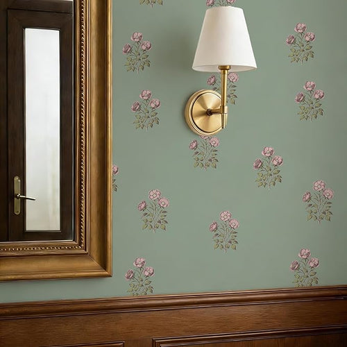 17.3" x 118.1" Vintage Floral Wallpaper Peel and Stick Boho Wallpaper Removable by LUKUUI