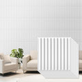 Qidejoy 33 Pcs 3D PVC Slat Wall Panels 12X12in Fluted Textured Paneling Modern by Qidejoy
