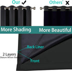 Yakamok 100% Blackout Curtains 96 Inches Long, 2 Thick Layers Heat and Full - Image 5
