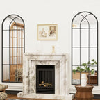 Dewfig 65"x 22" Arched Window pane Full Length Mirror, Wall Mirror, Floor - Image 5
