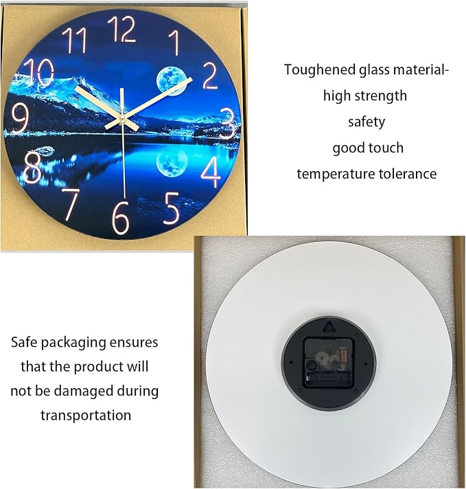 Big Wall Clocks Battery Operated 16 Inches or Larger Glass Moon Clock - Image 6