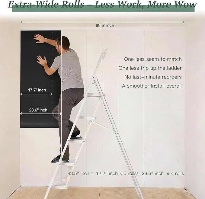 Dimoon 118''x23.6'' Peel and Stick Wallpaper Black Contact Paper - Image 2
