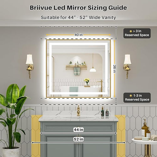 40x36 Inch LED Bathroom Mirror - Image 2
