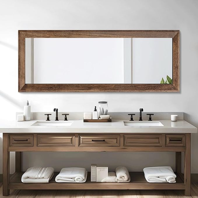 AAZZKANG Hanging Mirror Full Length Vintage Large Mirrors Wooden Framed 58"x20" - Image 5