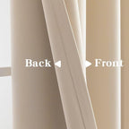 IGEMAEVE Beige Curtains 84 Inch Length 2 Panels Set, Light Filtering Curtains - Image 4