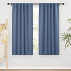 RYB HOME Privacy Window Curtain 63 inches 2 Panels Set, Solid Room Darkening by RYBHOME