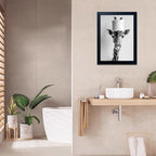 Framed Funny Bathroom Wall Art Giraffe - Image 8