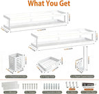 PUSDON 5-in-1 16.5" Extra Long Kitchen Organizer & Shower Caddy Set, Wall Mount - Image 2