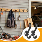 8 Pack Coat Hooks Wall Mount Heavy Duty Utility Retro Double Hooks - Image 9