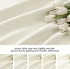 MIULEE Cream Back Tab Blackout Curtain 96 Inch Long 2 Panels Set - Image 8