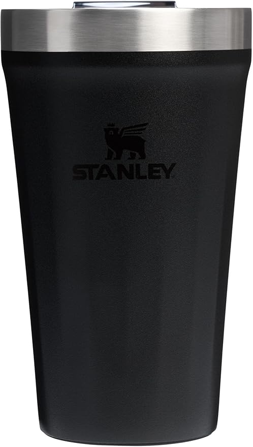 STANLEY Everyday Tumbler 16 oz | Press Fit Drink Through Lid | Beverage, Coffee, and Cocktail Cup | Insulated Stainless Steel Wine Glass | BPA-Free | Black 2.0