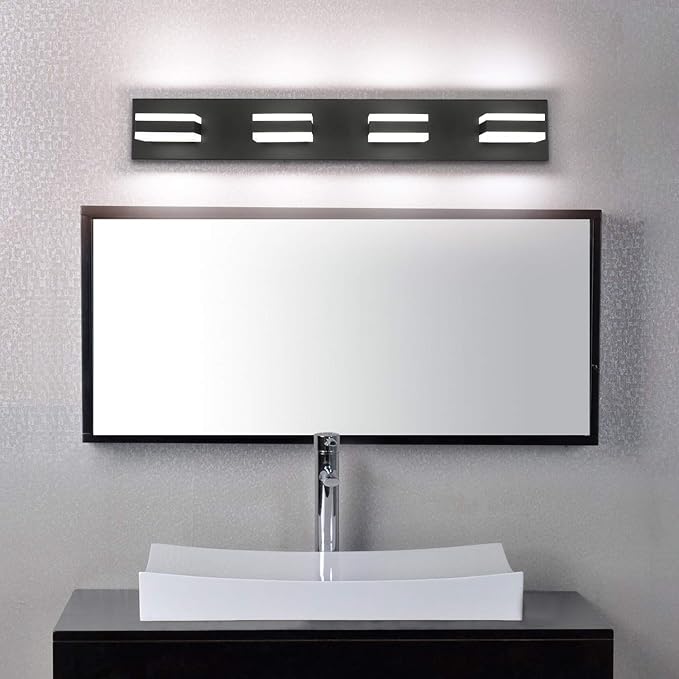 SOLFART Black Bathroom Light Fixtures 4 Lights Bathroom Vanity Light LED - Image 9