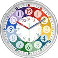 XFM Learning Clock for Kids 12 Inch Colorful Teaching Time Wall Clocks Battery by XFMWallClock