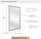 MCS Ezra 28.66x49.66 Large Wall Mirror, Vertical & Horizontal Wall Hanging - Image 3