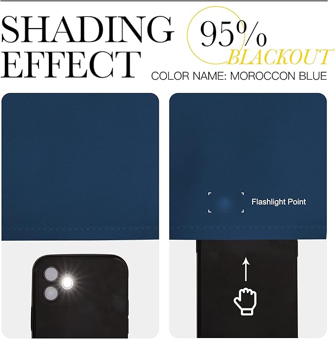 NICETOWN Moroccan Blue Blackout Curtains 120" Long - Image 5
