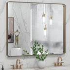 LOAAO 40”X32” Bronze Bathroom Mirrors - Image 8