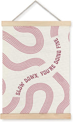 Yomisex Pink Slow Down You're Doing Fine Inspirational Wall Art Poster by VintageHomeDecor