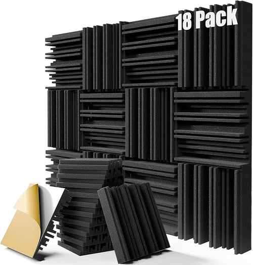 18 Pack Sound Proof Foam Panels, Decorative Soundproof Wall Panels Sound by ZELMINE