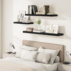 Black Floating Shelves for Wall 24 Inches Long, Heavy Duty Shelf for Bedroom - Image 8