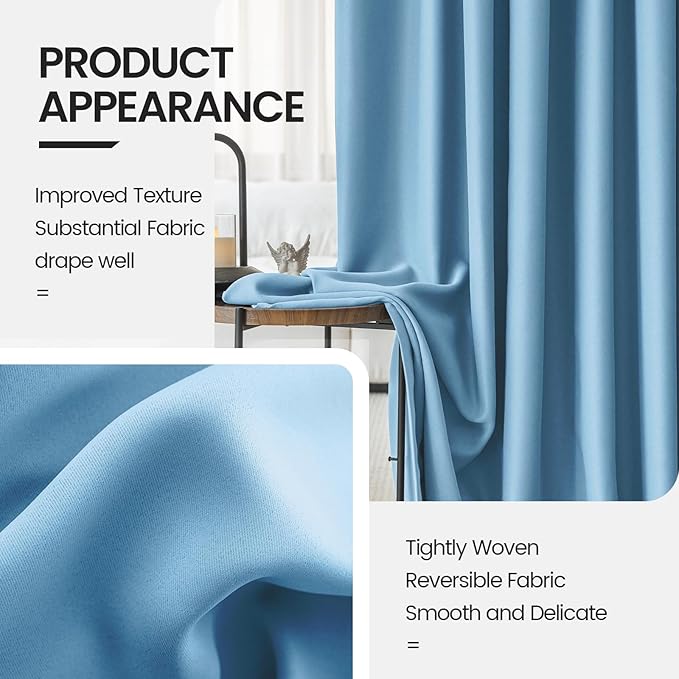 Ceiling Pinch Pleated Blackout Drapes 52 x 108 Inch Length 2 Panels - Image 4