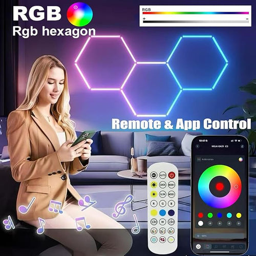 25Pack RGB 5 Hexagon LED Garage/Wall Lights, RGB 358 Kinds of Changes Dimmable - Image 2