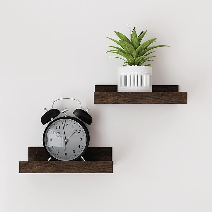 Small Floating Shelves for Wall Decor, Wall Mounted Wood Shelf for Bedroom by Unknown