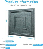 STICKGOO Glue Up Ceiling Tiles, 24x24 Inch PVC Decorative Drop Ceiling Tile - Image 4