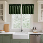NICETOWN Velvet Cafe Windows Valance, Olive Green Window Treatment - Image 5