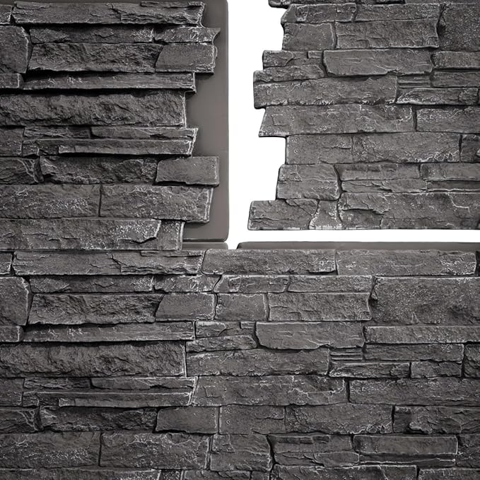 EverStone Acadia Ledge Faux Stone Panel, Graphite Color - Image 11
