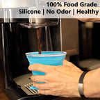 Litoexpe 4 Pack Silicone Collapsible Travel Cup Portable Folding Camping Cup Sets with Lids, Orange & Blue & Coffee & Purple, Capacity 9.22oz (270ml)