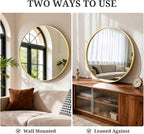 Round Wall Mirror 20 Inch Gold Vanity Mirror - Image 4