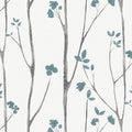 Timeet Peel and Stick Wallpaper White and Blue Floral Wallpaper Boho Leaf by Timeet