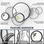 Wall Mirror Decorative, Print Round Decorative Mirrors, Large Decor Metal Wall - Image 3