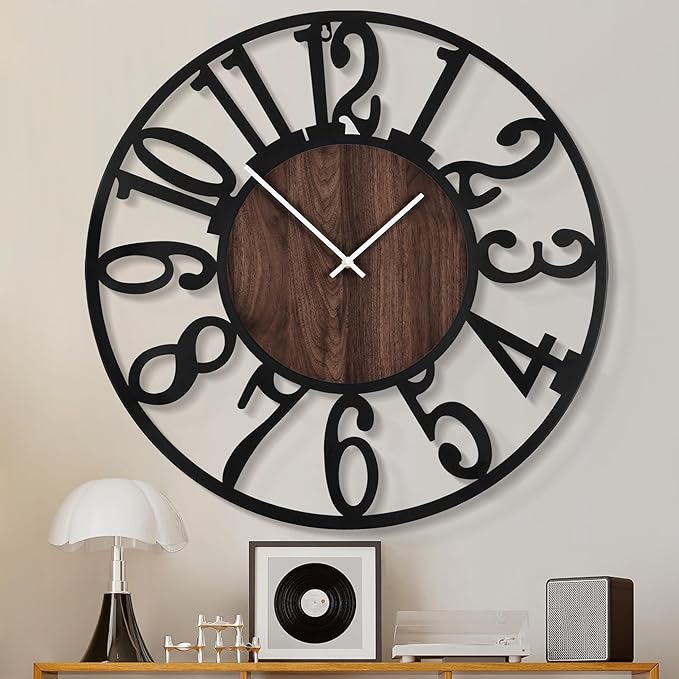 1st owned Large Wall Clock for Living Room Decor- 24" Decorative Antique Silent by Wallclockdecor