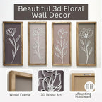 Product Elevations 3D Bathroom Art Set of 4 – Wooden Framed Wall Art - Image 3