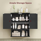 TEENFON Bathroom Wall Cabinet, Over The Toilet Space Saver Storage Cabinet - Image 5