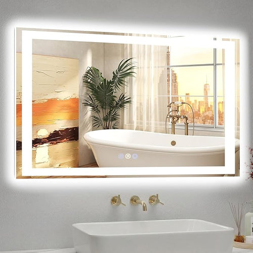 40x30 LED Bathroom Mirror with Lights, Super Bright Front & Backlit Vanity by GreatMirrorTalksItself