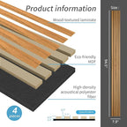 Art3d 4 Pieces 94.5" x 7.9" Acoustic Slat Wood Wall and Ceiling Panels - Image 5