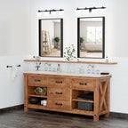 20”x 28” Black Bathroom Mirrors - Image 2