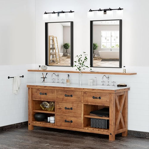 20”x 28” Black Bathroom Mirrors - Image 2
