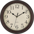 Foxtop 14 Inch Wall Clock Battery Operated Silent Non-Ticking Round Classic by Foxtop