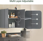 Haotian Wall Cabinet Laundry Room, Wall Storage Cabinet Kitchen Bathroom Garage - Image 5