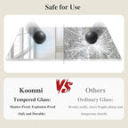 Koonmi Silver Rectangle Wall Mirror, 30x30 Inch Bathroom Mirror, Aluminum Frame - Image 4